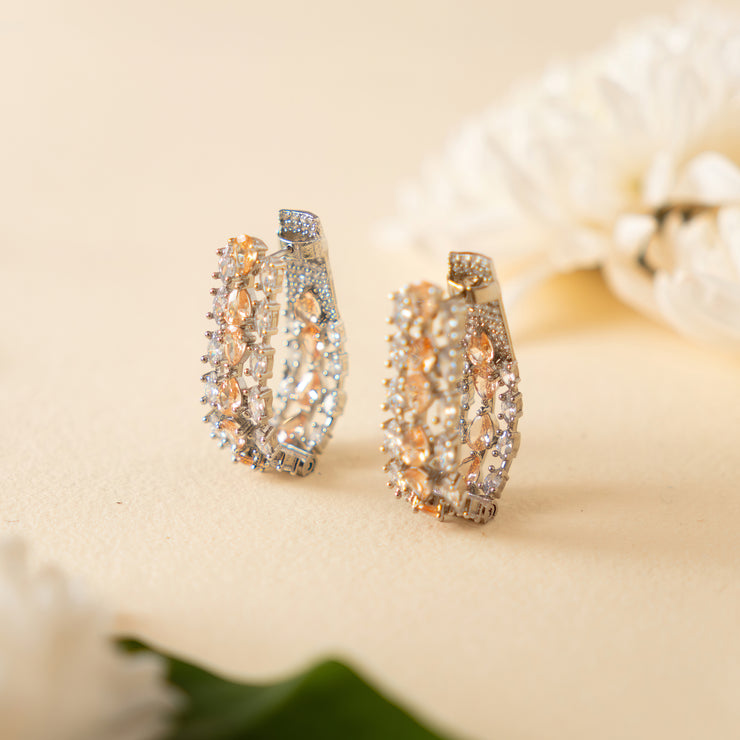 Jhalak Peach Diamond Studs zevarbygeeta