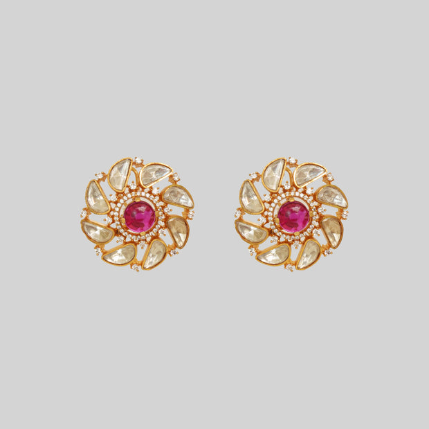 Sahima Red Moissanite Studs