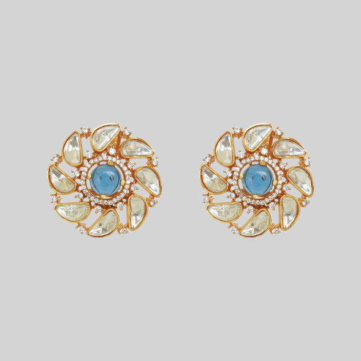 Sahima Blue Moissanite Studs