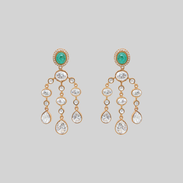 Aaru Green Moissanite Earrings