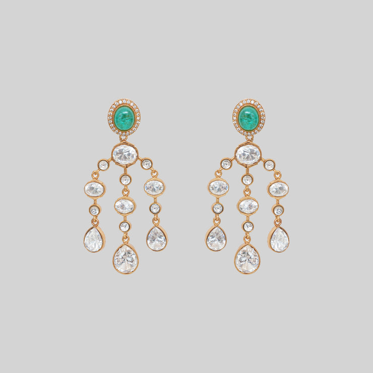 Aaru Green Moissanite Earrings