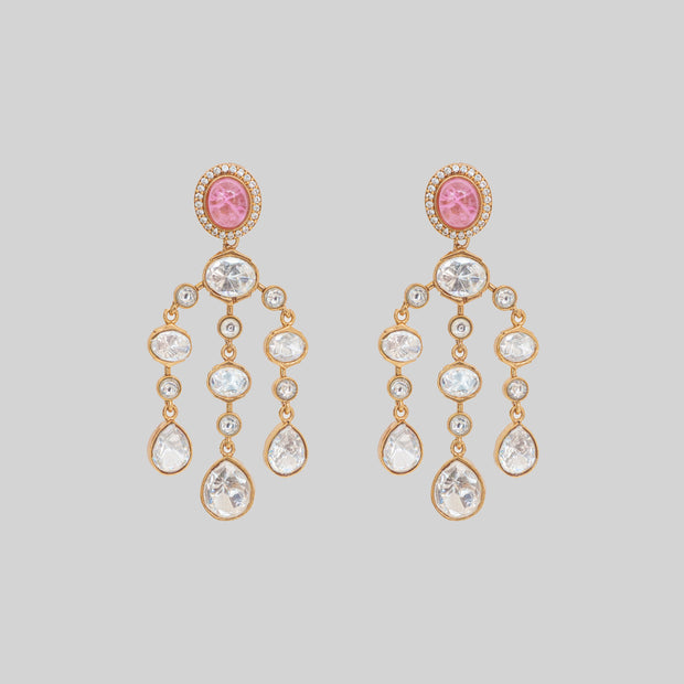 Aaru Pink Moissanite Earrings