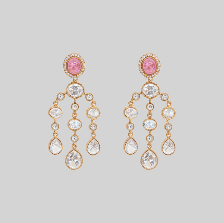 Aaru Pink Moissanite Earrings