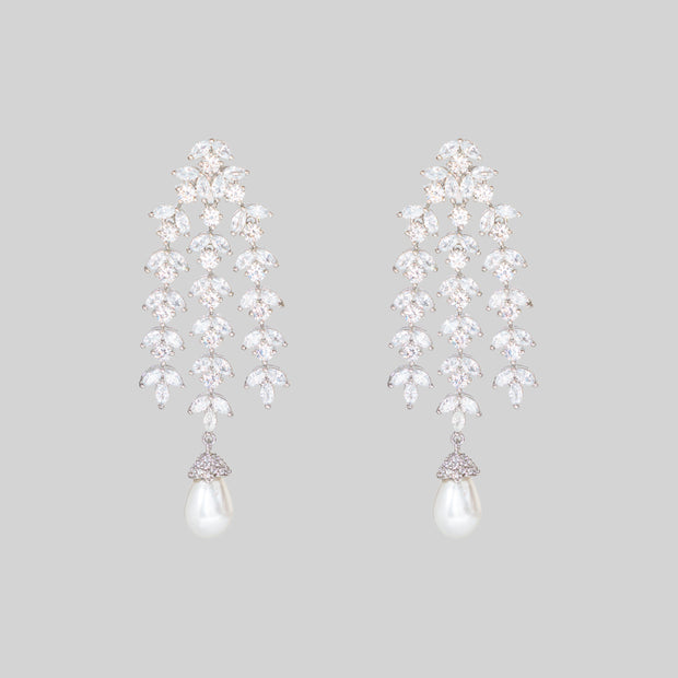 Shrika Pearl Drop Diamond Earrings