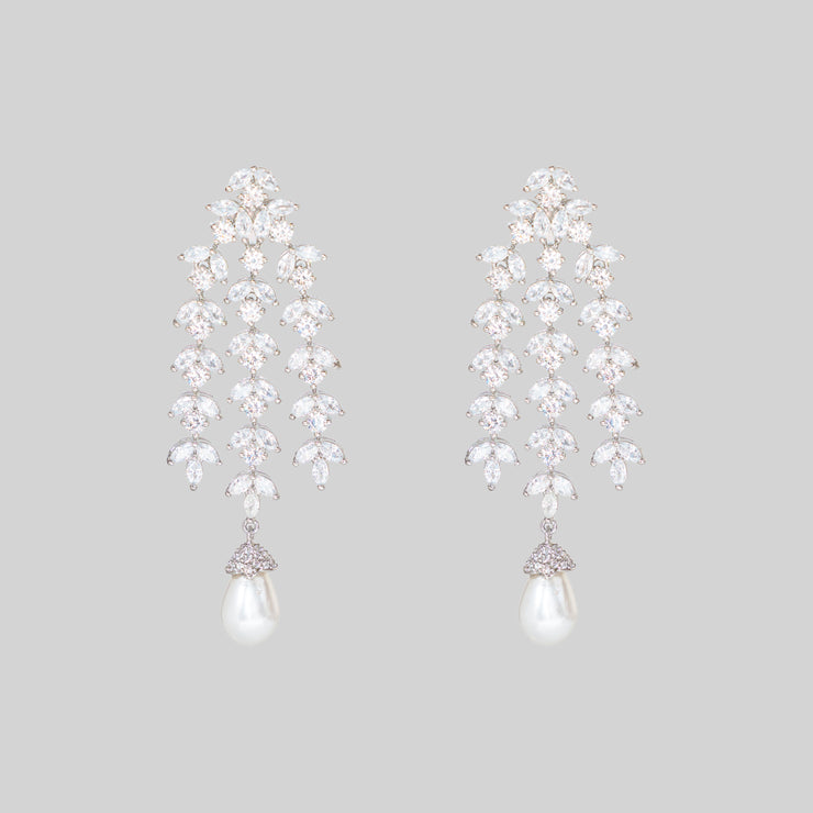 Shrika Pearl Drop Diamond Earrings