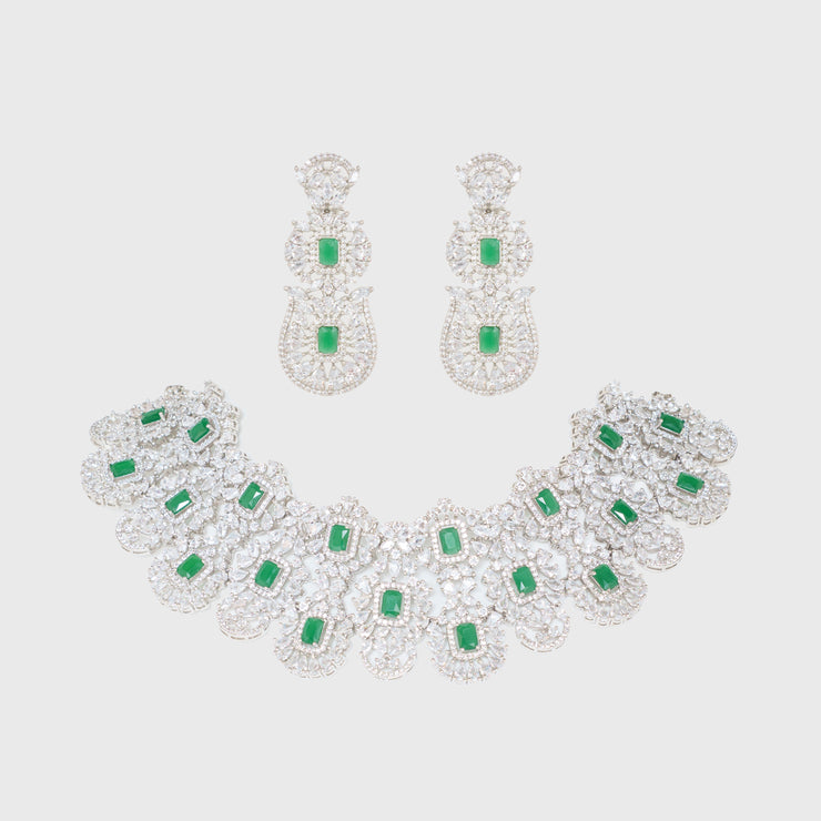 Chehek Emerald Diamond Necklace Set