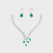 Jeshna Emerald Diamond Necklace Set