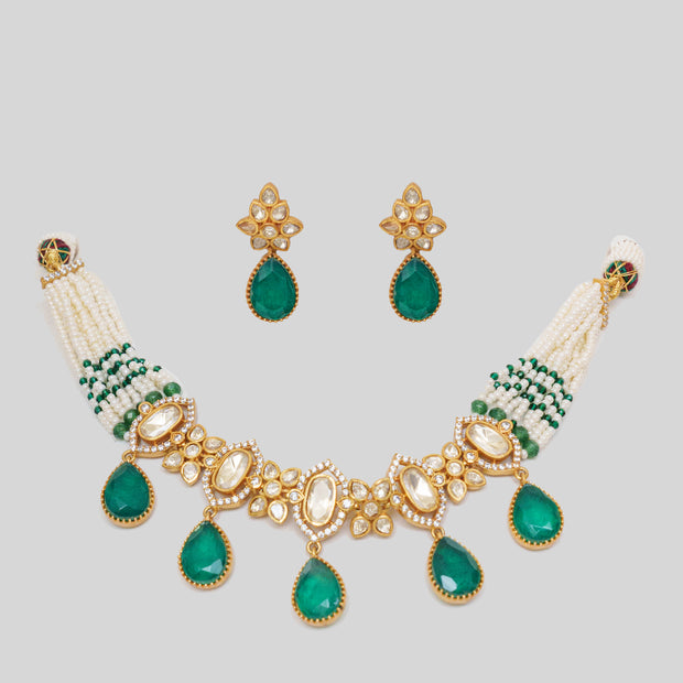 Kria Green Moissanite Choker Set