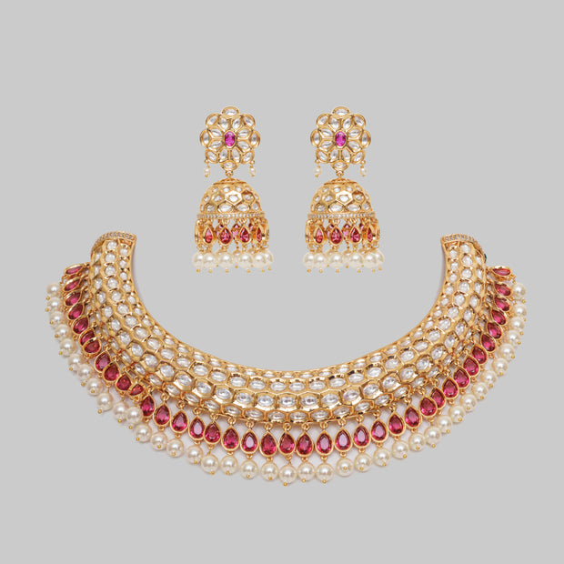 Rumami Red Kundan Choker Set