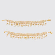 Kedaar Gold Finish Kundan Polki Payals