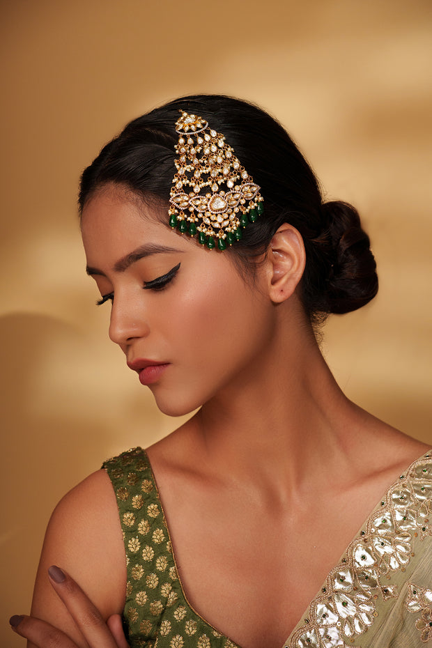 Sahiba Green Kundan Passa