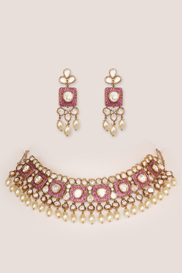 Arunika Pink Necklace Set