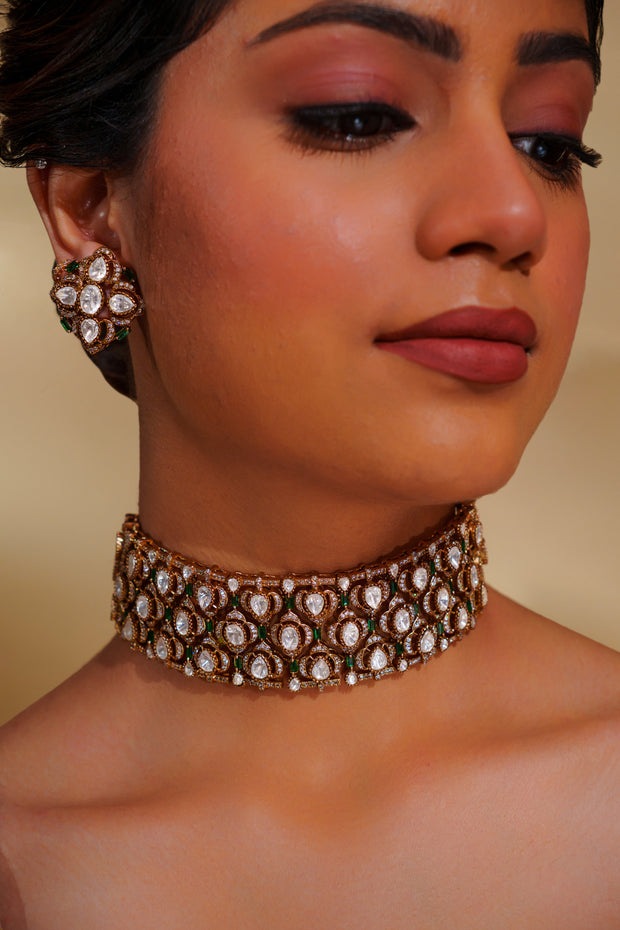 Ganessa Green Kundan Choker Set