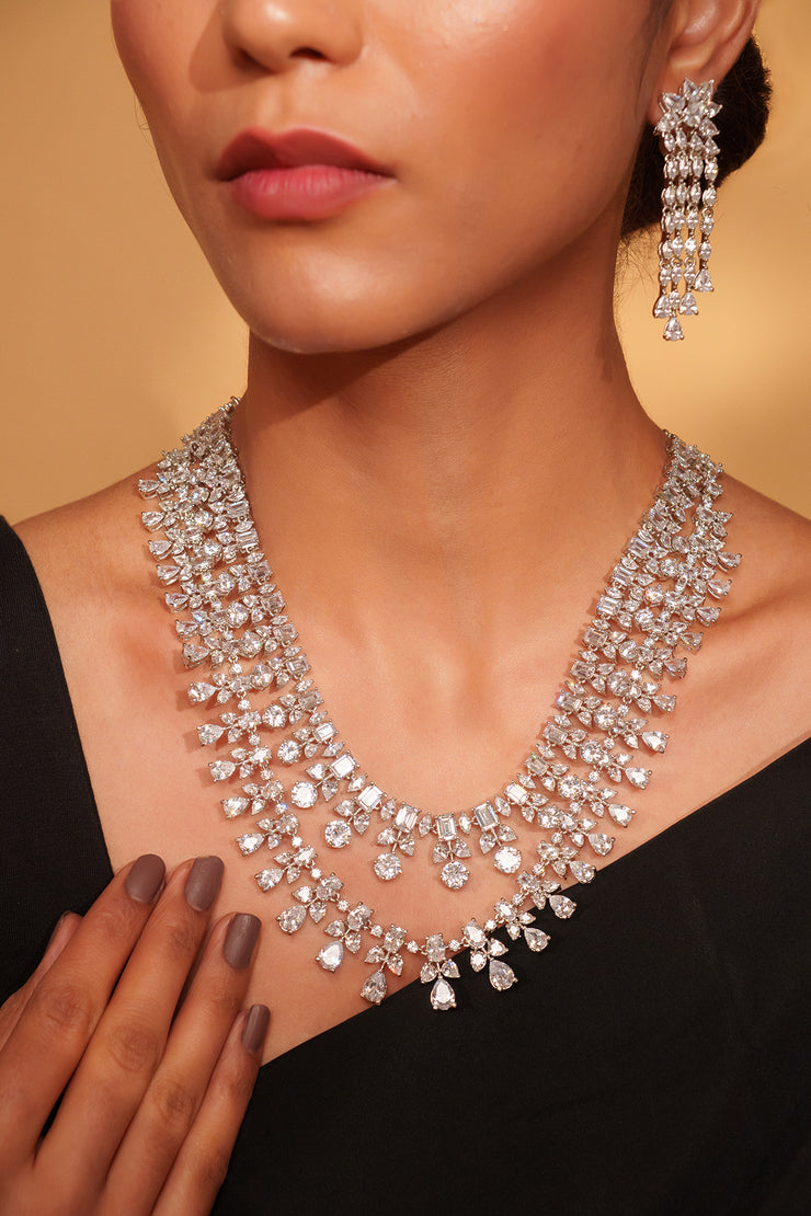 Hemalata Diamond Necklace Set