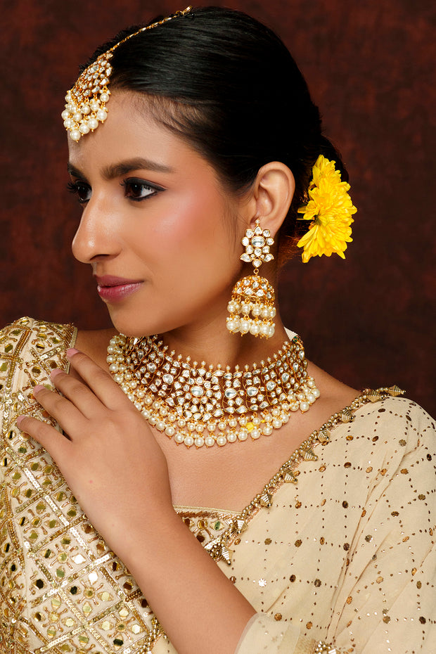 Nooh Pearl Kundan Set