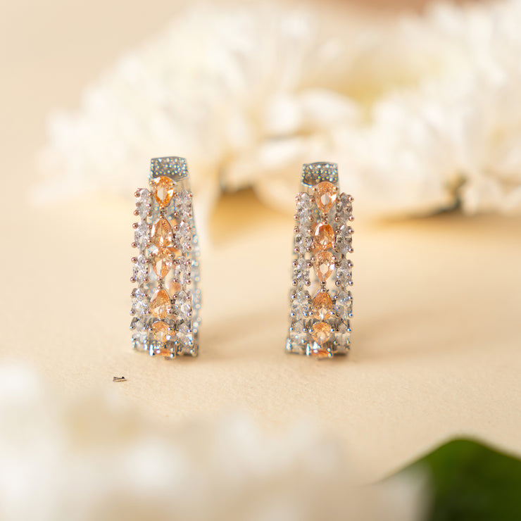 Jhalak Peach Diamond Studs zevarbygeeta