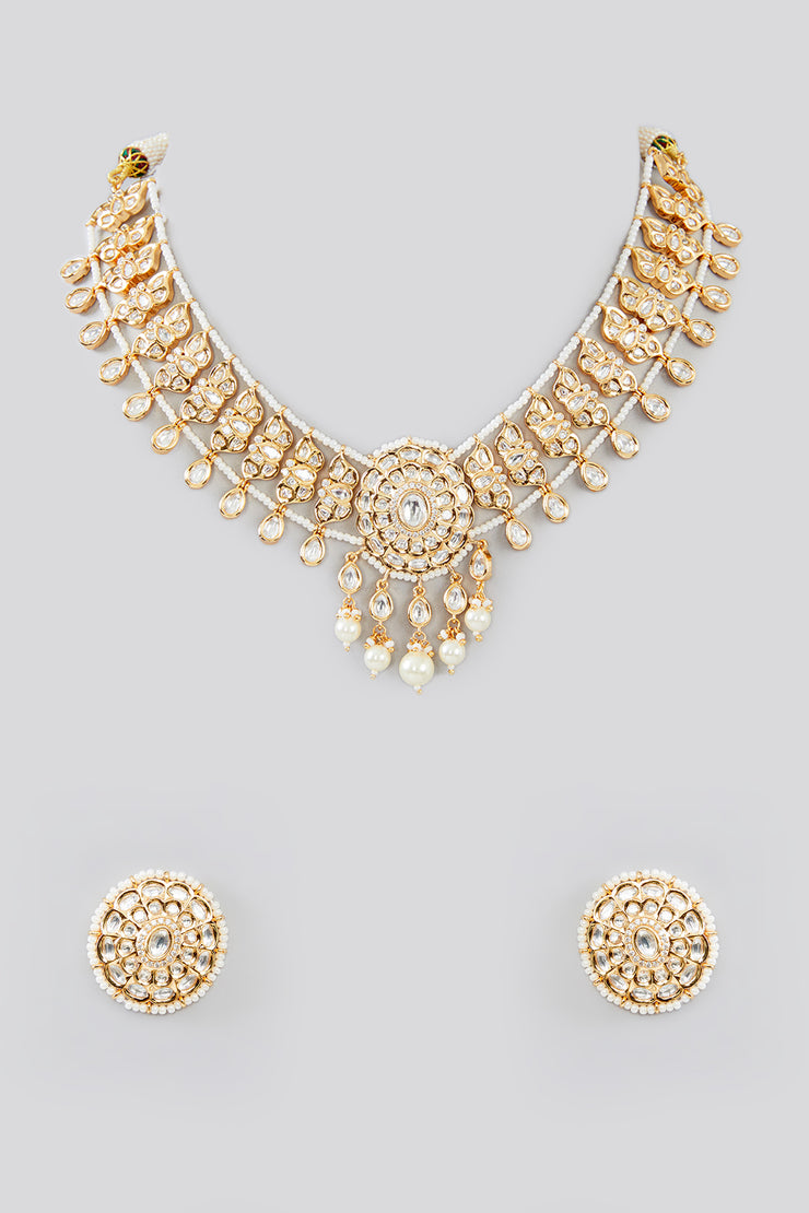 Moksha Pearl Kundan Set zevarbygeeta