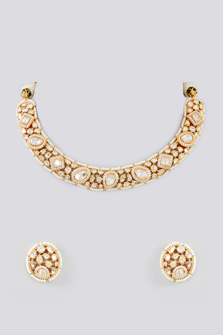 Kesh Kundan Choker Set zevarbygeeta