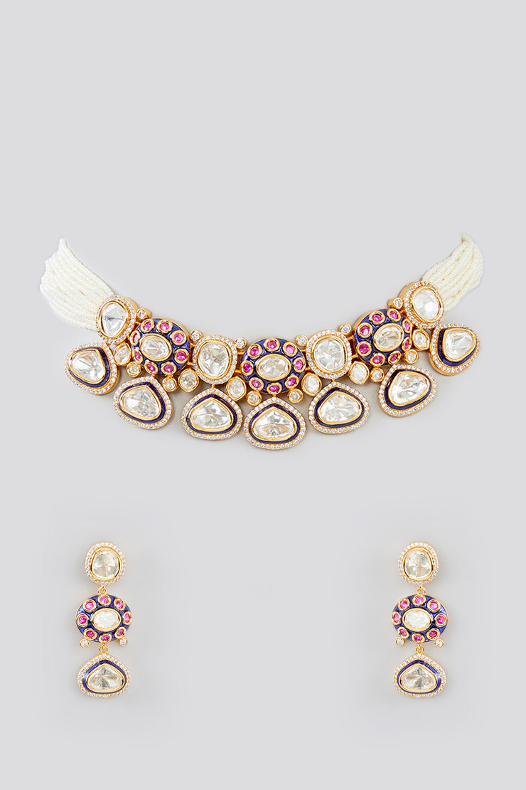 Diva Kundan Choker Set zevarbygeeta