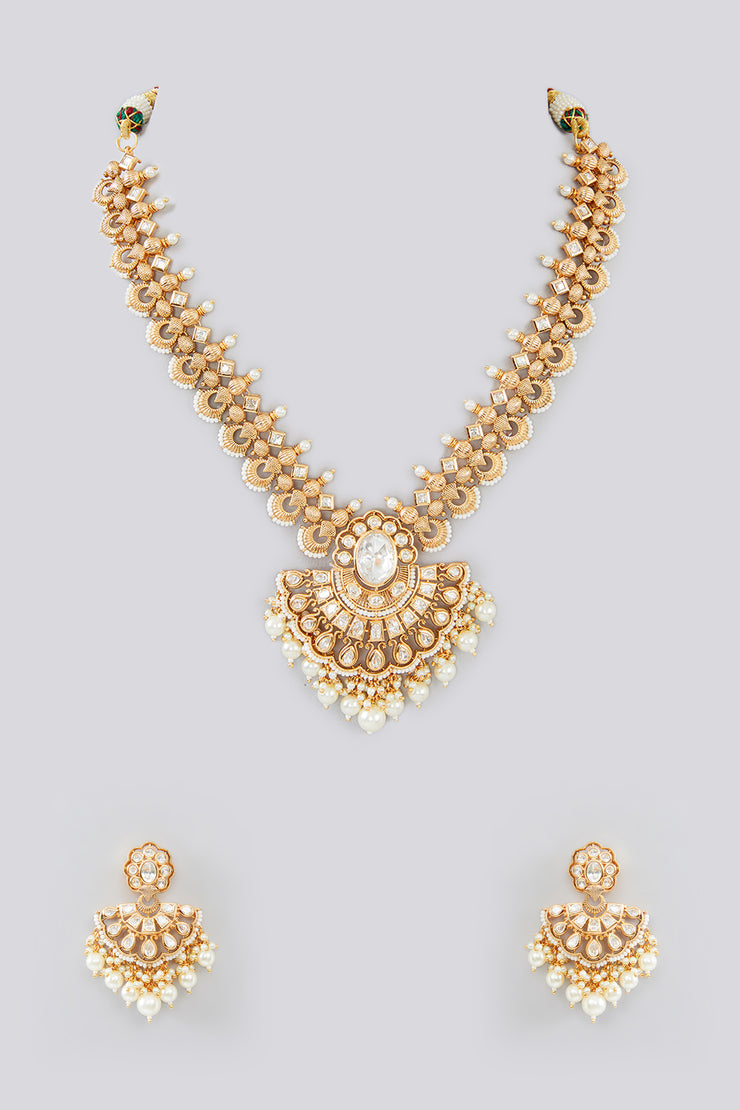 Nayantara Pearl Kundan Set zevarbygeeta